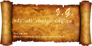 Vásárhelyi Géza névjegykártya
