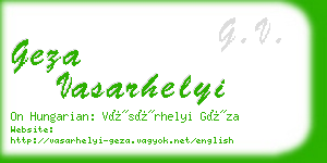 geza vasarhelyi business card